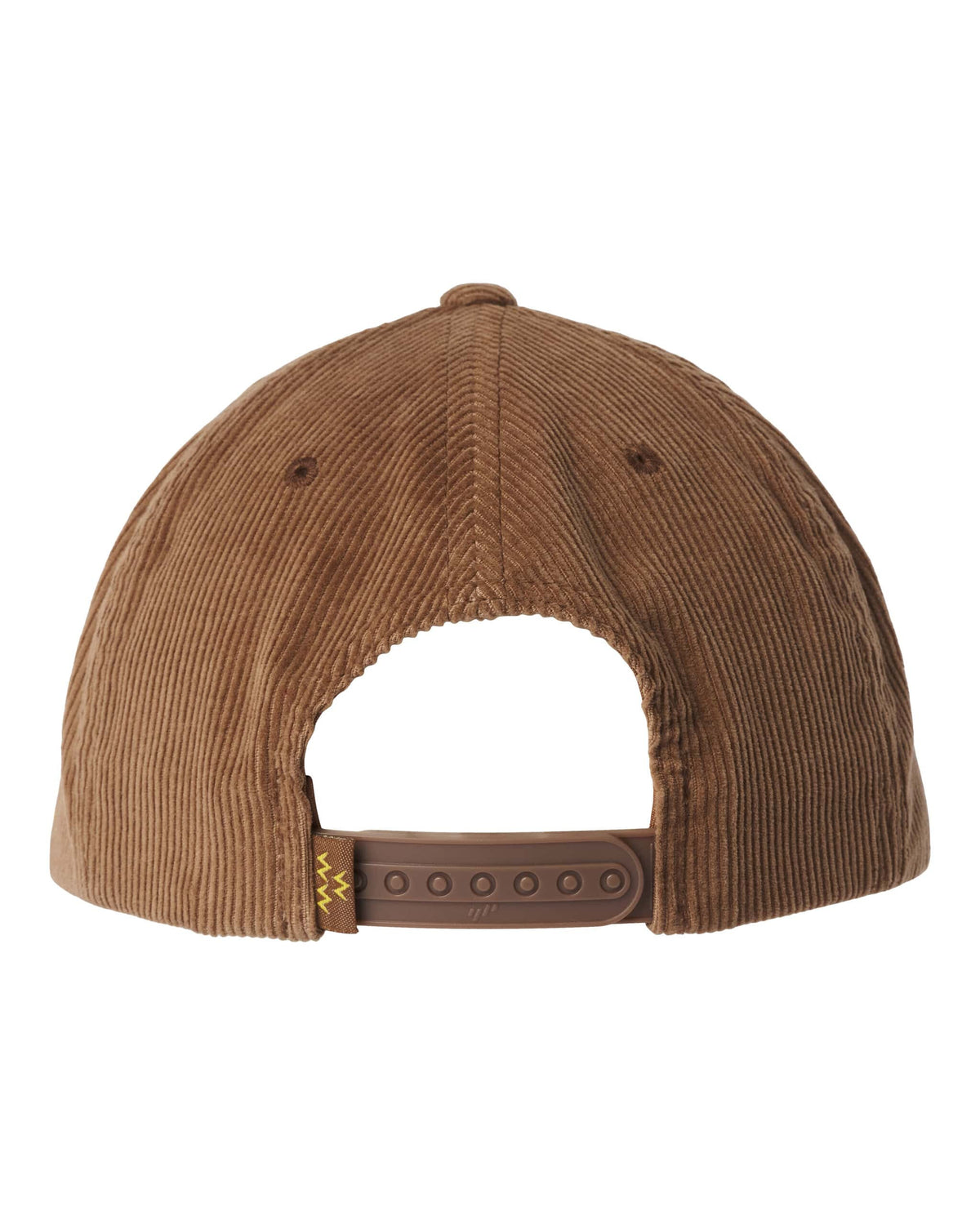 Golden Bear Snapback Hat - Brown Corduroy, Plastic Snap, Slight Curve Brim, 100% Cotton 5 Panel, OSFA (Suitable for Larger Heads), Back View