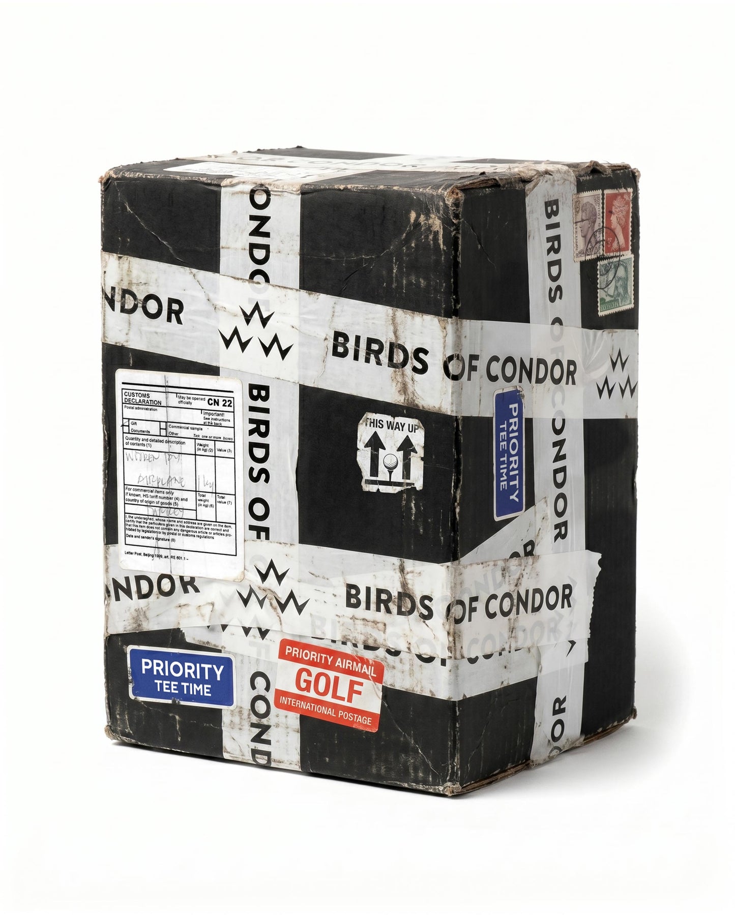 Box with 'Birds of Condor' branding and various labels on a white background
