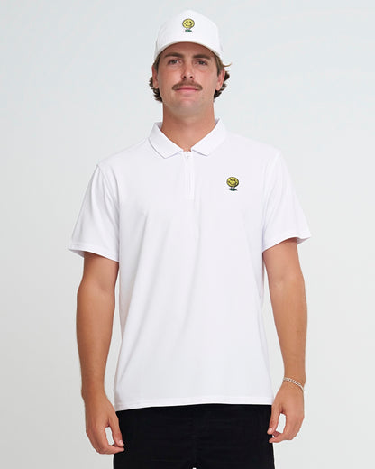 Neverfind Quarter Zip Polo - White
