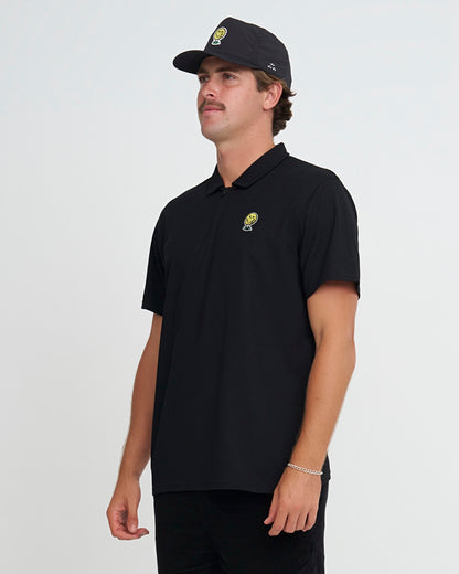 Neverfind Quarter Zip Polo - Black
