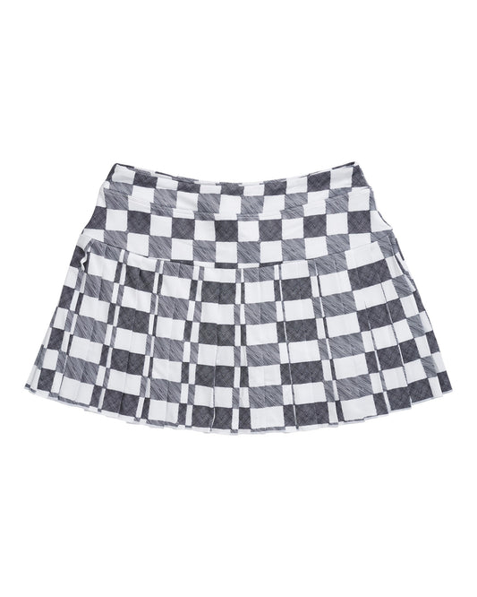 Birds Gingham Skort