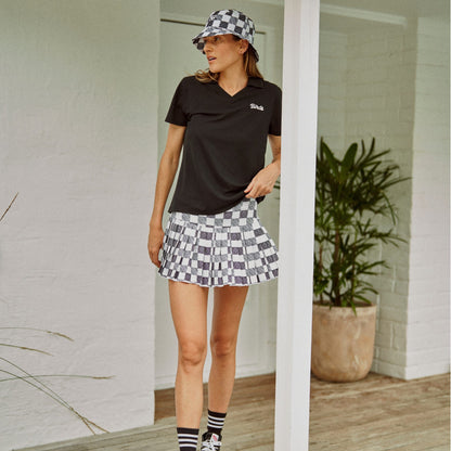 Birds Gingham Skort