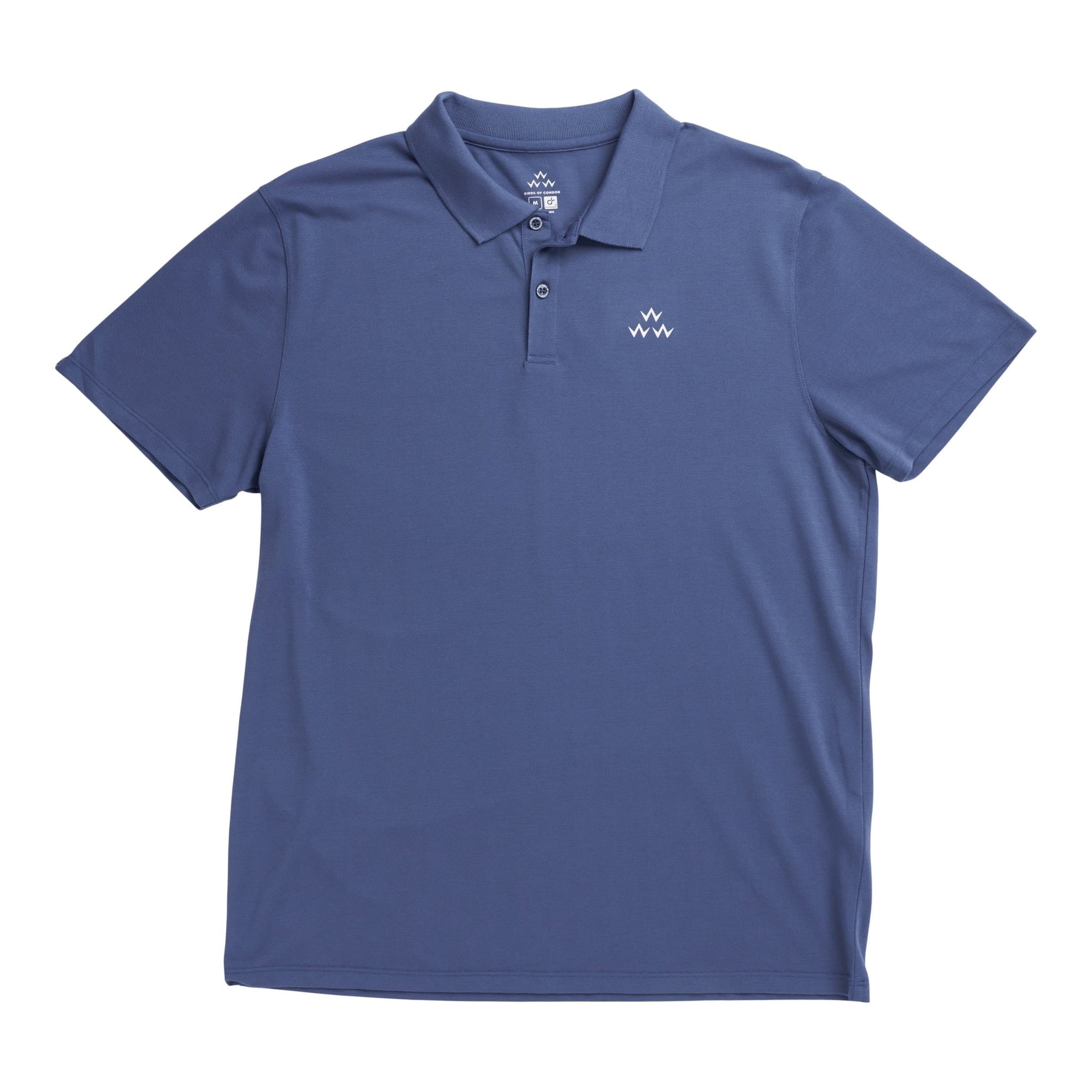 birds of condor navy blue golf polo shirt front