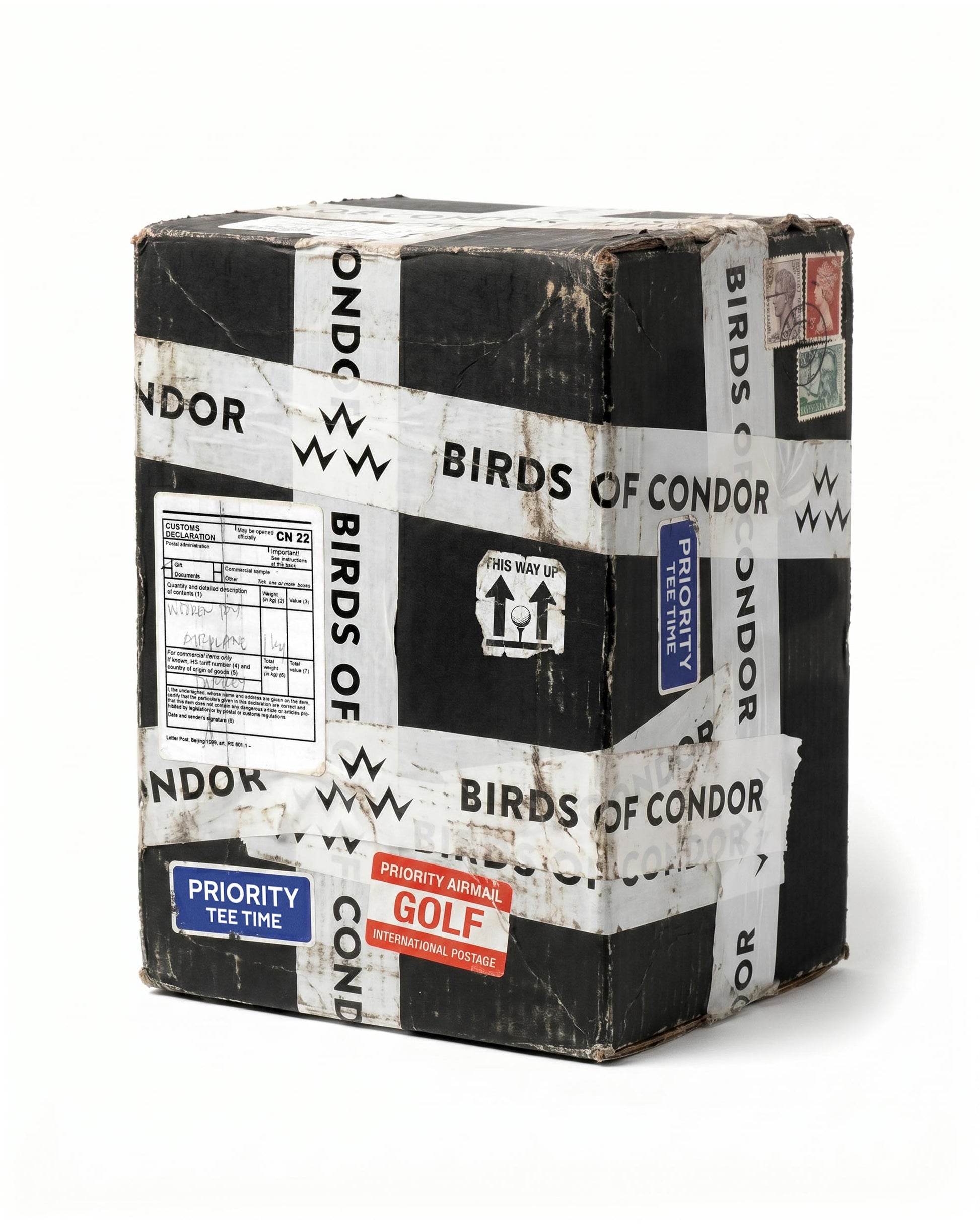 Box with 'Birds of Condor' branding and various labels on a white background