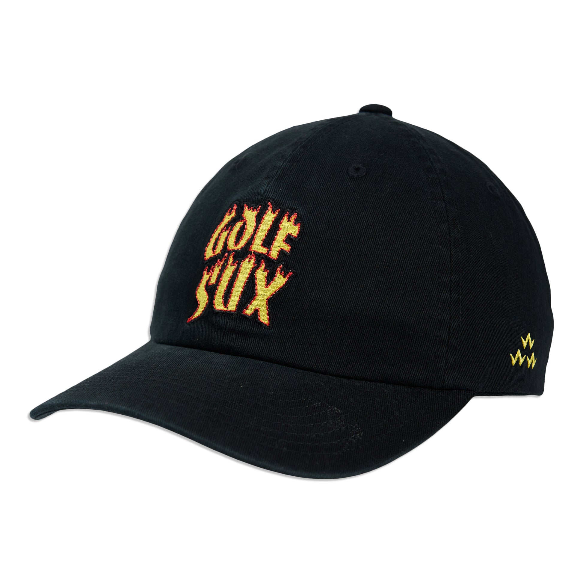    birds-of-condor-black-golf-sux-dad-cap-hat-front