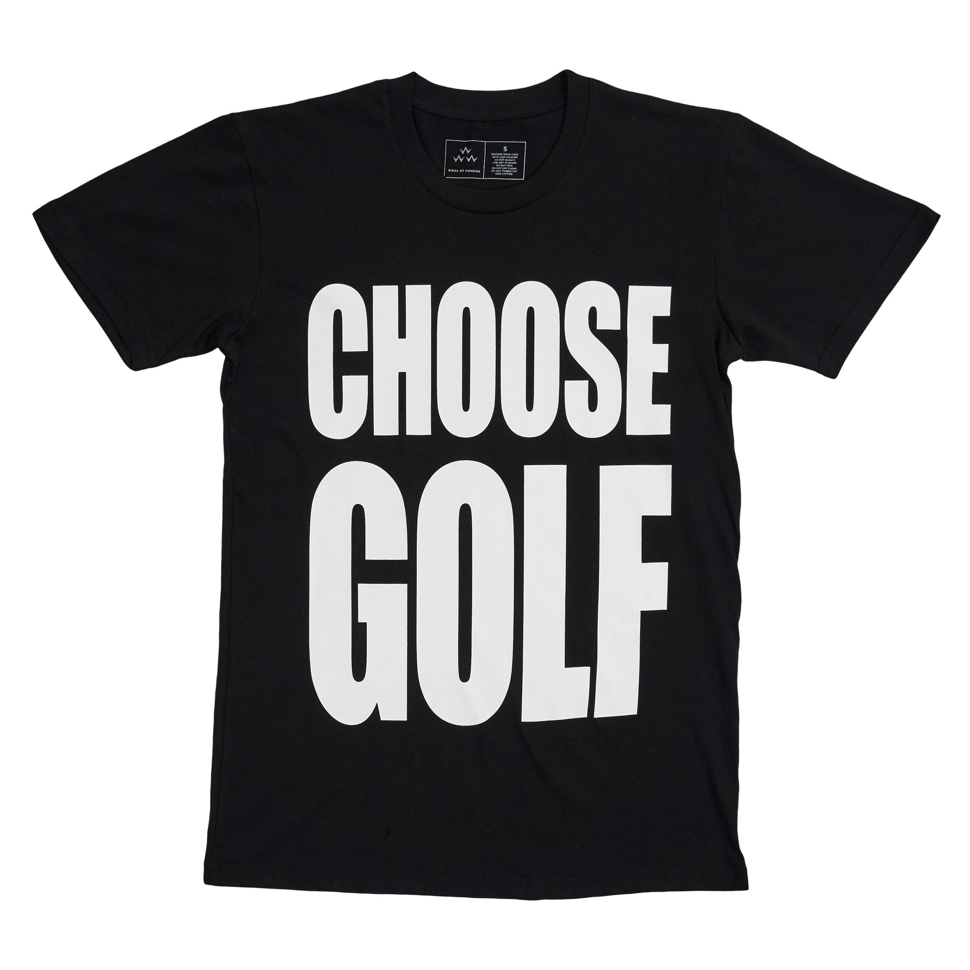 birds-of-condor-black-golf-tee-shirt-choose-golf-life-front