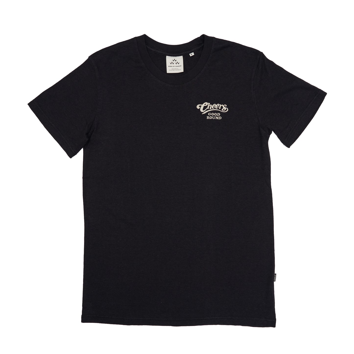birds-of-condor-black-hemp-organic-cotton-cheers-good-round-golf-tee-shirt-front