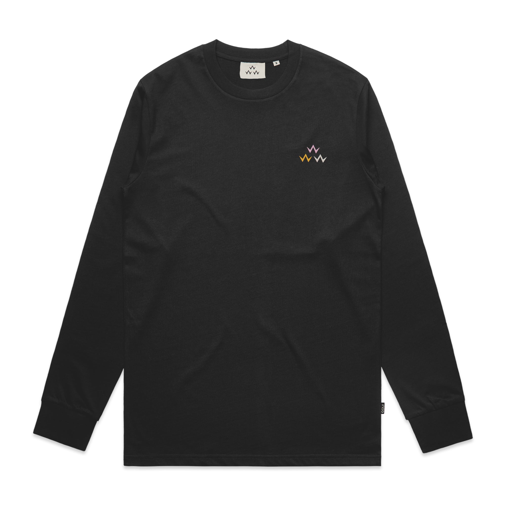 birds of condor black organic cotton bodhi point break golf long sleeve t-shirt