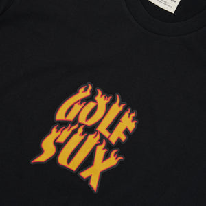   birds-of-condor-black-organic-cotton-golf-sux-t-tee-shirt-front-logo-print