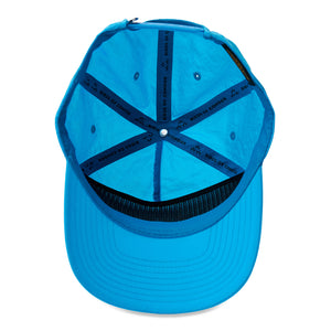 Inside view of Electric Blue Nylon Snapback Cap with Osaka Theme and Slight Curved Brim - One Size Fits All