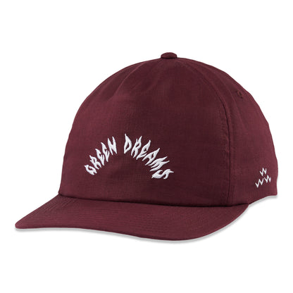 birds-of-condor-burgundy-hemp-golf-green-dreams-hat-cap-front