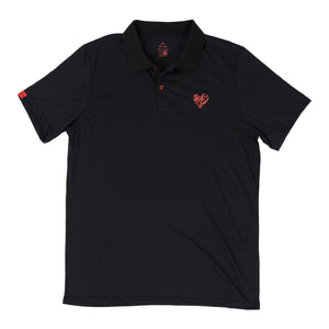 This red and black tiger heart golf polo by Birds of Condor is from our 2022 drirelease polo collection.  Super premium feel and fit, cools and drys your skin fast, no sweat.  The subtle tiger print is a nod to the champ.