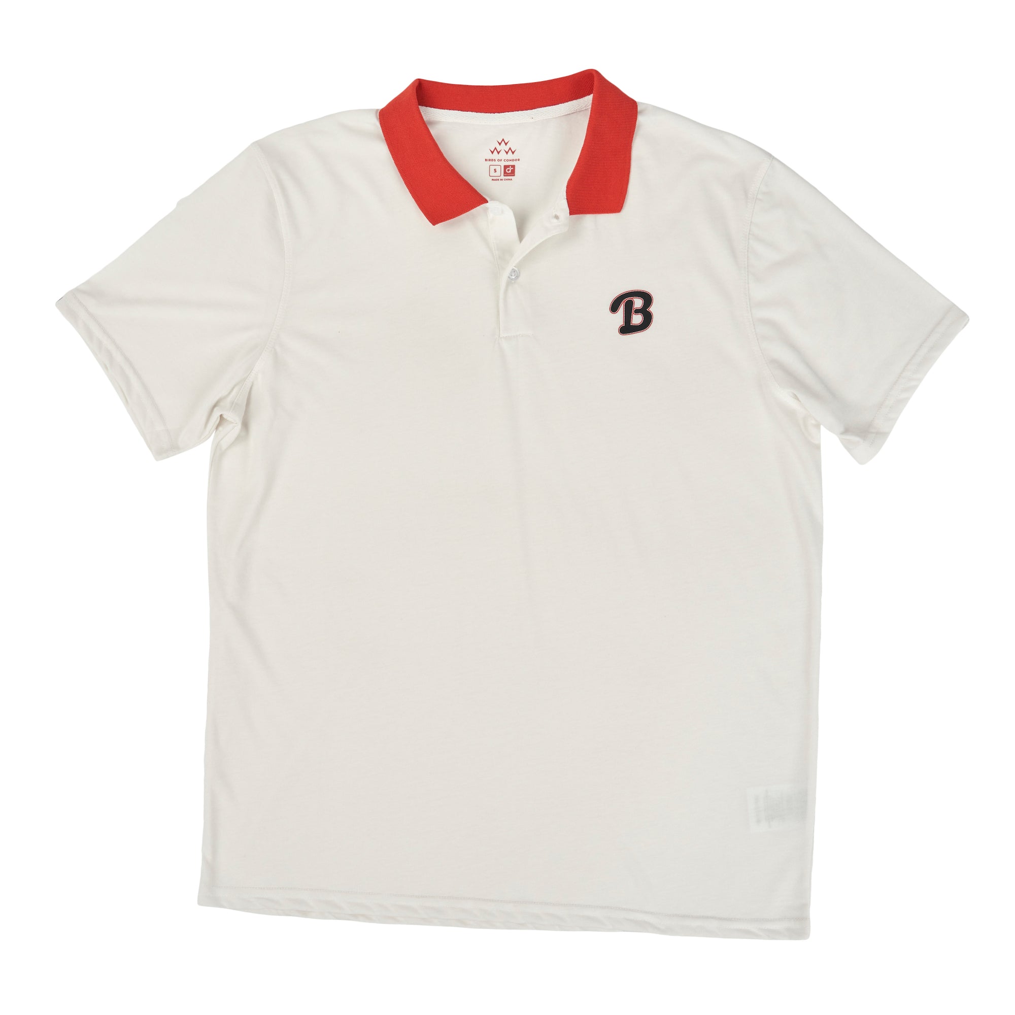 Golf polos don't get any better than this.  Cool white and red baller polo for all the ballers and B's.  Birds of Condor golf apparel
