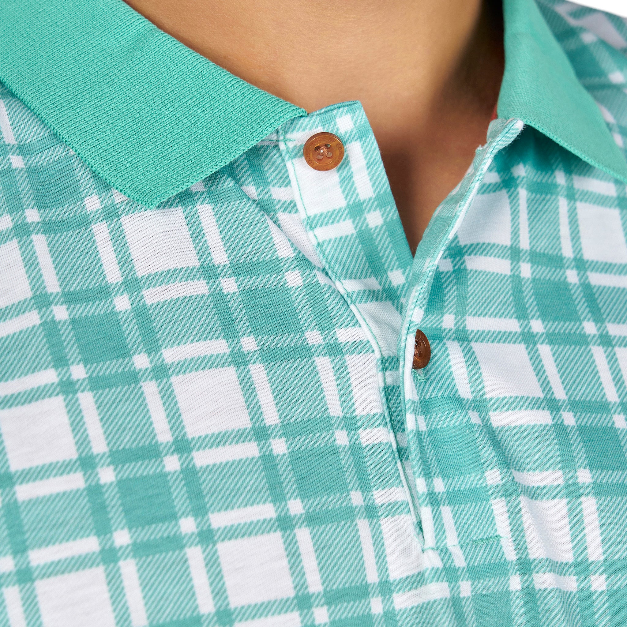 Green checkered polo best sale