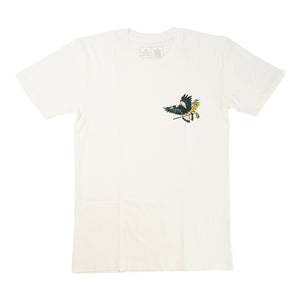 birds-of-condor-natural-white-golf-tee-shirt-maggie-magpie-front