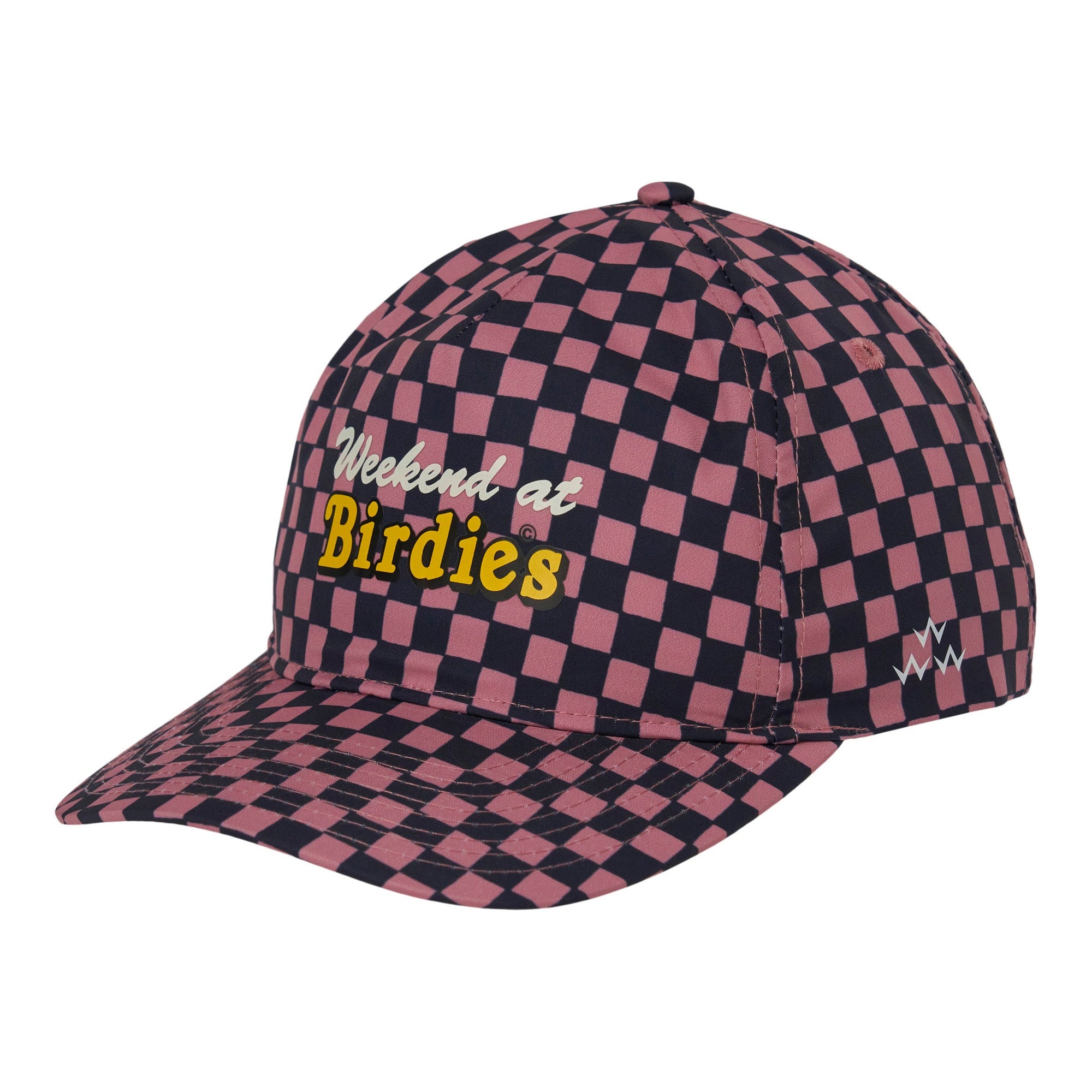 birds-of-condor-pink-black-checkered-nylon-snapback-golf-hat