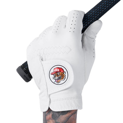 birds of condor white premium aaa cabretta leather fore tiger woods golf glove