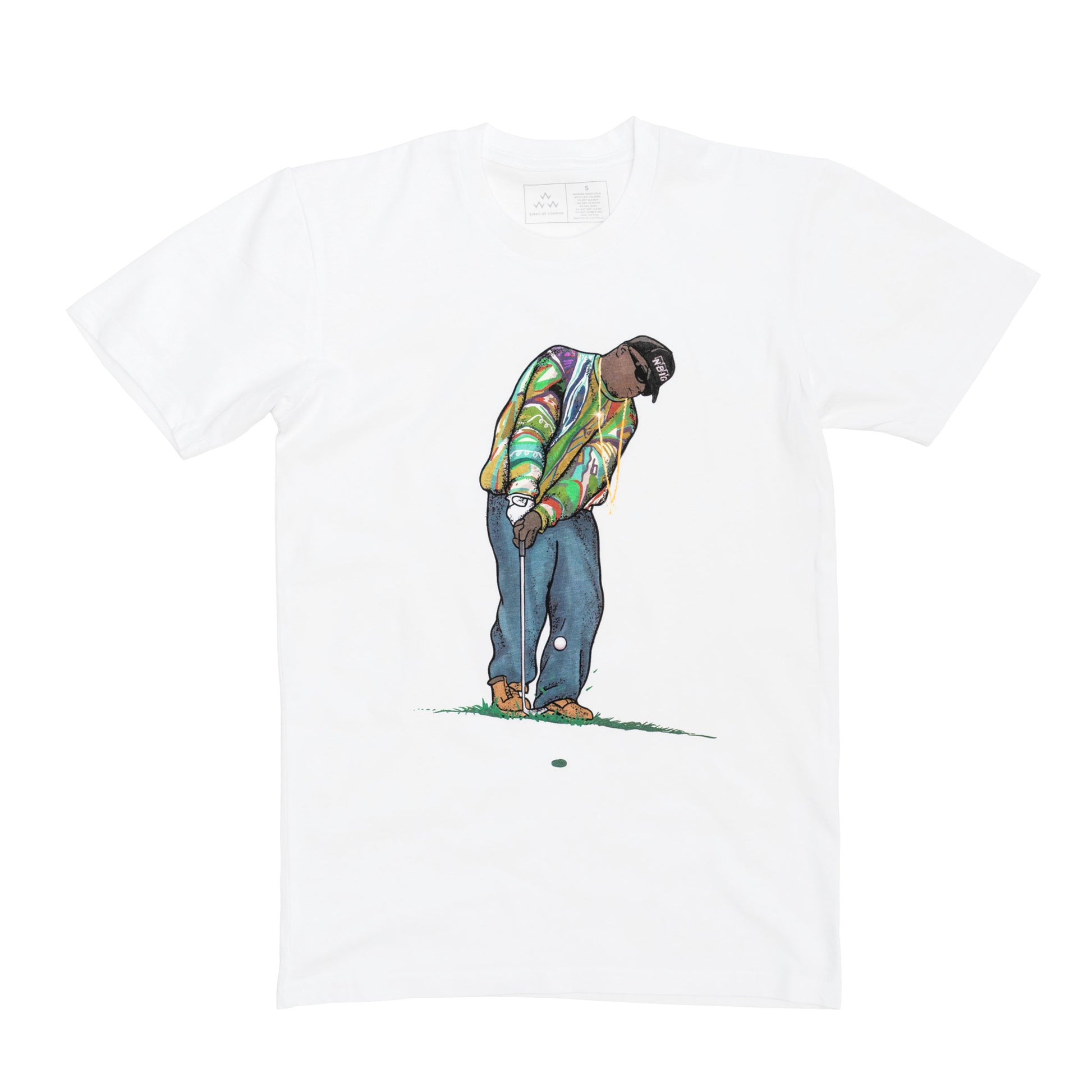 birds-of-condor-white-golf-big-floppa-biggie-smalls-tee-shirt-front