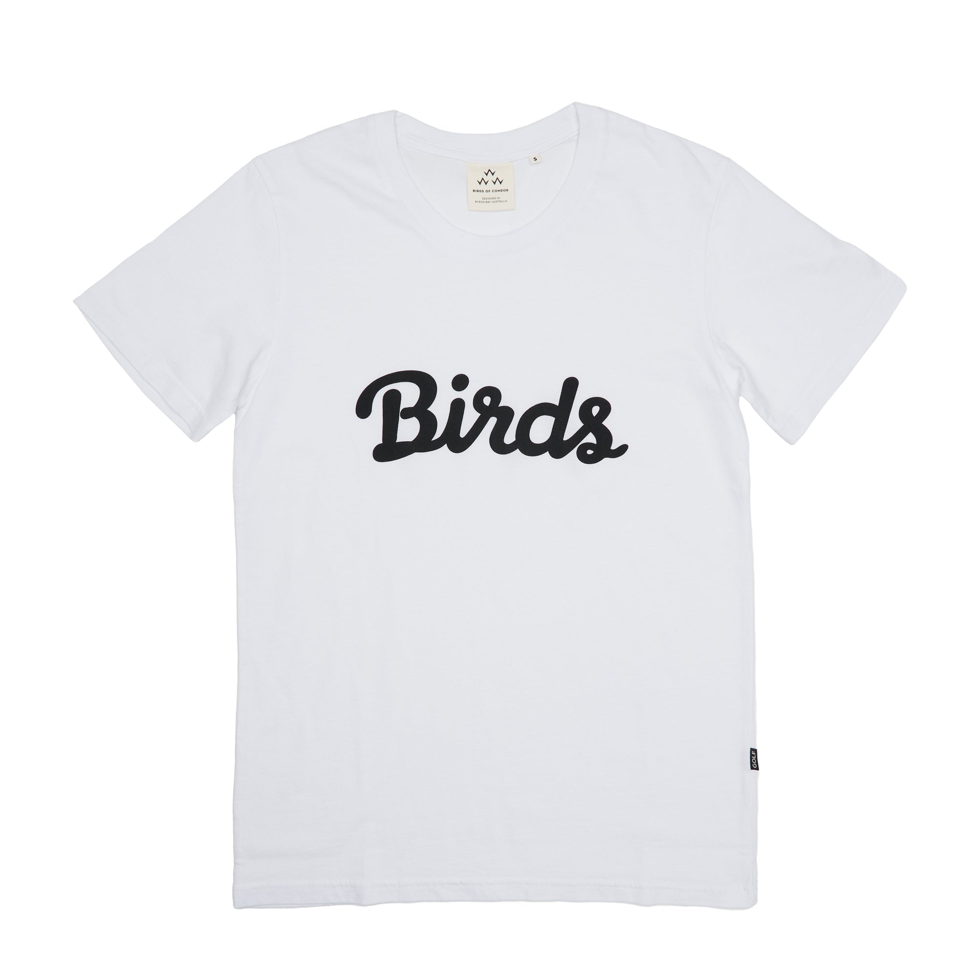 birds-of-condor-white-organic-cotton-golf-t-shirt-front
