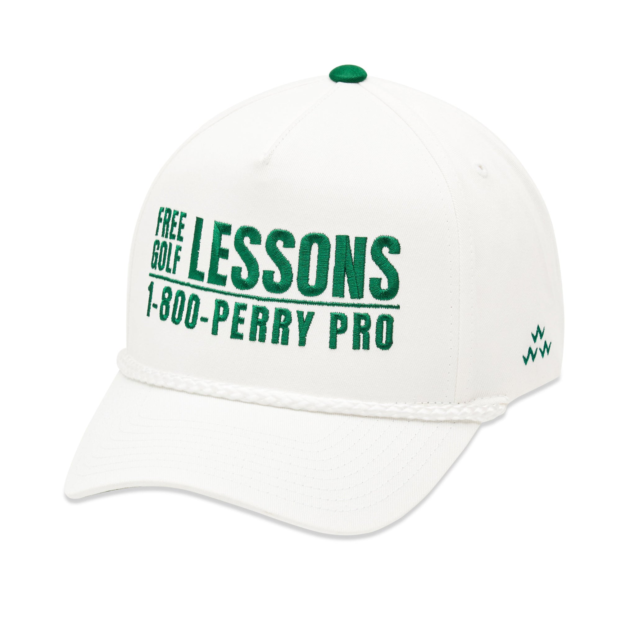 birds-of-condor-white-perry-pro-golf-lessons-snapback-a-frame-hat-front