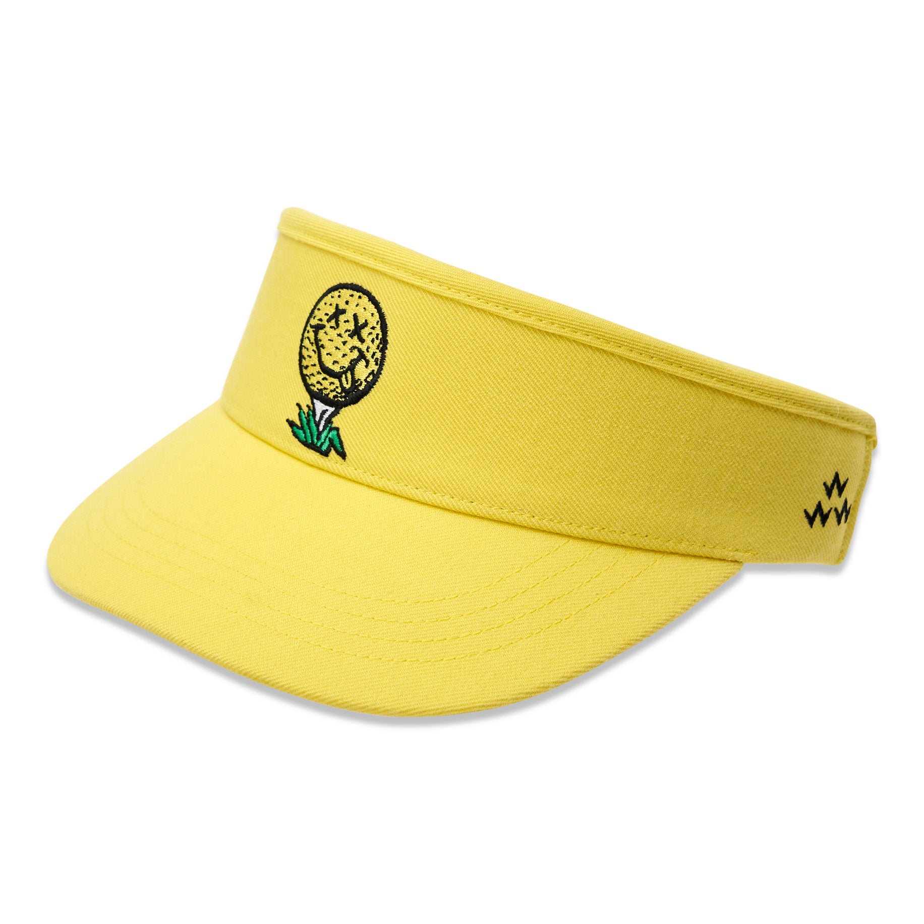 birds-of-condor-yellow-golf-ball-neverfind-visor-hat-front
