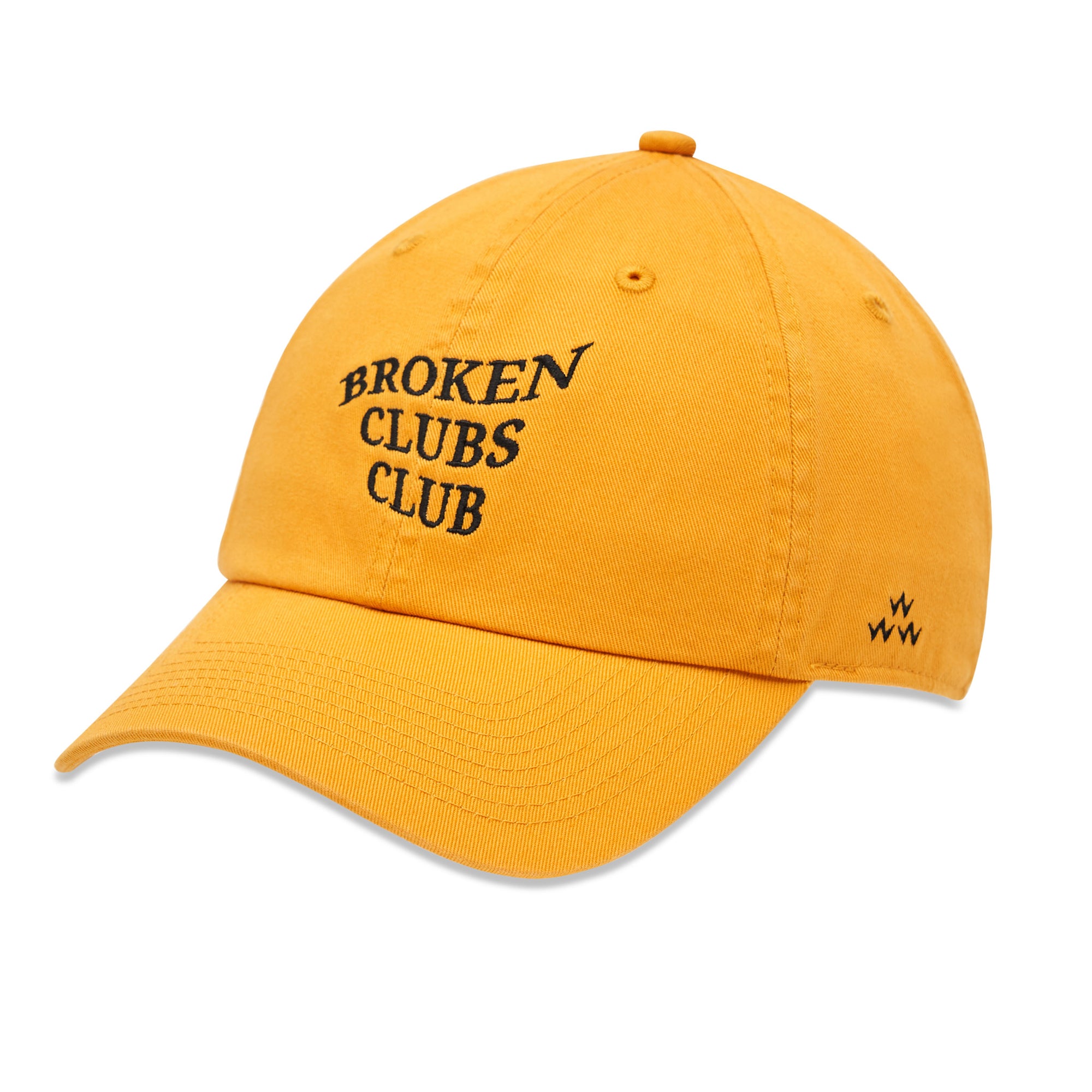 birds-of-condor-yellow-golf-broken-clubs-club-dad-cap-hat-front